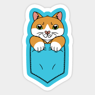 Cute Cat in the Pocket Sticker